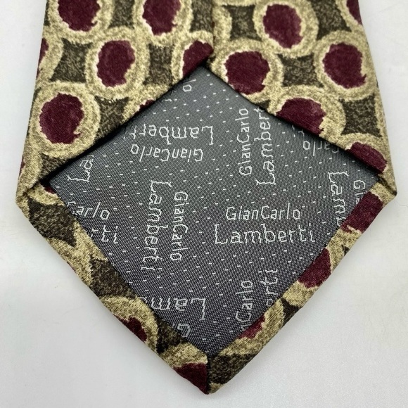 Lamberti Men’s Multicolor 100% Silk Necktie Handmade In Italy 58 x 3.75 inches - Picture 3 of 7